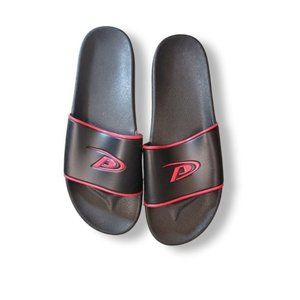 Pro Player Men's Black & Red All Man Made Slides Sandals Size Large (10-11)